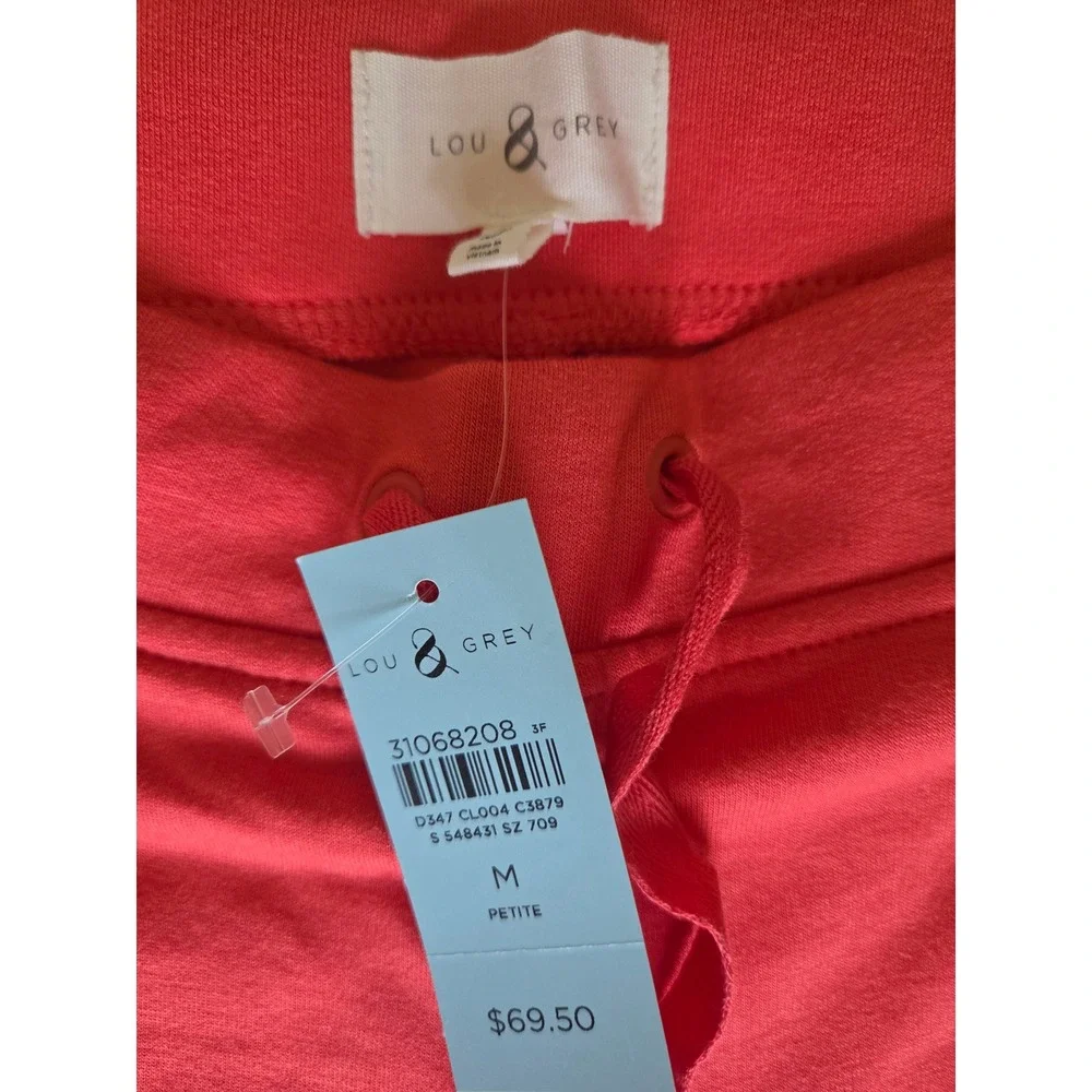 Lou & Grey Zen Bounce Upstate Sweatpants Coral Red Petite Medium NWT Athleisure